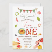 Invitation Notre Little Meatball 1er anniversaire (Devant)