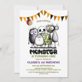 Invitation Notre Little Monster 1er anniversaire (Devant)