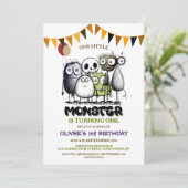Invitation Notre Little Monster 1er anniversaire (Debout devant)