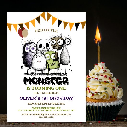 Invitation Notre Little Monster 1er anniversaire