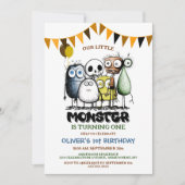 Invitation Notre Little Monster 1er anniversaire (Devant)