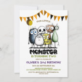 Invitation Notre Little Monster 2e fête d'anniversaire (Devant)