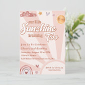 Invitation Notre Little Sunshine 2e anniversaire Rainbow Part (Debout devant)