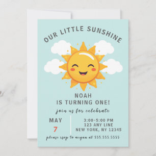 Invitation Notre Little Sunshine Boy's 1st Birthday Party