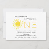 Invitation Notre Little Sunshine Premier Anniversaire (Devant)
