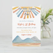 Invitation Notre Little Sunshine Rainbow 1ère fête d'annivers (Debout devant)