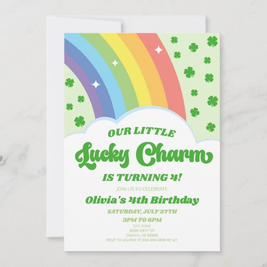 Invitation Notre Lucky Charm St. Patrick's Day Birthday Party (Devant)