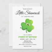 Invitation Notre Lucky Little Shamrock 1er anniversaire (Devant)