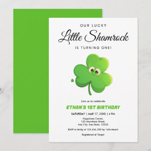 Invitation Notre Lucky Little Shamrock 1er anniversaire