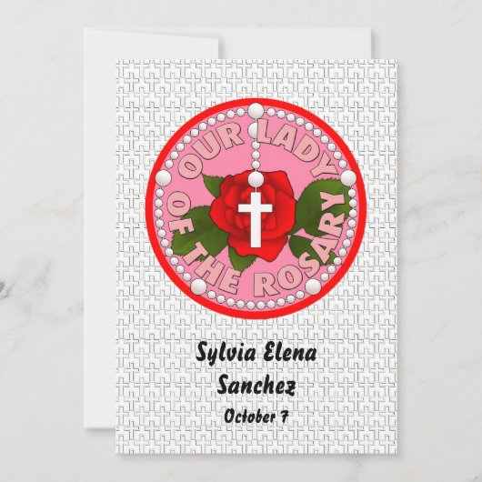 Invitation Notre Madame de l'invitation de chapelet (Devant)