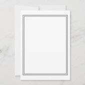 Invitation Notre Mariage Blanc Noir Moderne Mariage élégant (Dos)