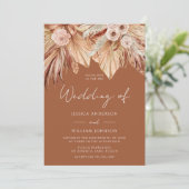 Invitation Notre Mariage bohème : Boho floral séché en terre  (Debout devant)