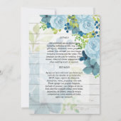 Invitation NOTRE MARIAGE Dusty Blue Floral Mariage Espagnol (Dos)