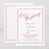 Invitation Notre Mariage Dusty Rose Moderne Mariage élégant (Devant / Derrière)