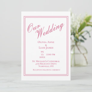 Invitation Notre Mariage Dusty Rose Moderne Mariage élégant