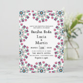 Invitation Notre mariage espagnol floral coloré (Debout devant)