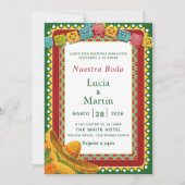 Invitation Notre Mariage Fiesta Mexicaine Colorée (Devant)