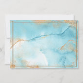 Invitation Notre Mariage Gold Turquoise Moderne Mariage éléga (Dos)