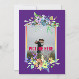 Invitation Notre Mariage Jour Floral Purple Photo personnalis