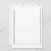 Invitation Notre Mariage Sage Vert Moderne Mariage élégant (Dos)