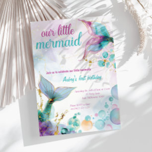 Invitation Notre Mer Petite Sirène 1er Anniversaire