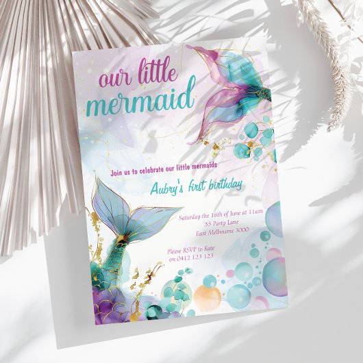 Invitation Notre Mer Petite Sirène 1er Anniversaire