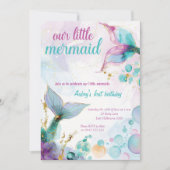 Invitation Notre Mer Petite Sirène 1er Anniversaire (Devant)