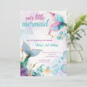 Invitation Notre Mer Petite Sirène 1er Anniversaire (Debout devant)