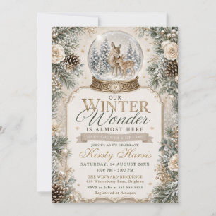 Invitation Notre merveille d'hiver est presque là Baby Shower