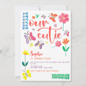 Invitation Notre mignonne est... fête anniversaire de enfant (Devant)