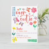 Invitation Notre mignonne est... fête anniversaire de enfant (Debout devant)