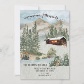 Invitation Notre nouveau cou du Cabine de pin de Bois se dépl (Devant)