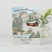 Invitation Notre nouveau cou du Cabine de pin de Bois se dépl (Debout devant)