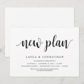 Invitation Notre nouveau plan de mariage change la date (Devant / Derrière)