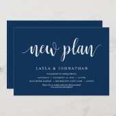 Invitation Notre nouveau plan de mariage Changer la date (Devant / Derrière)