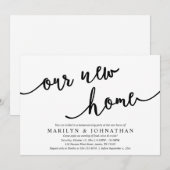 Invitation Notre nouvelle maison, Fête de la Ménage Rustique (Devant / Derrière)