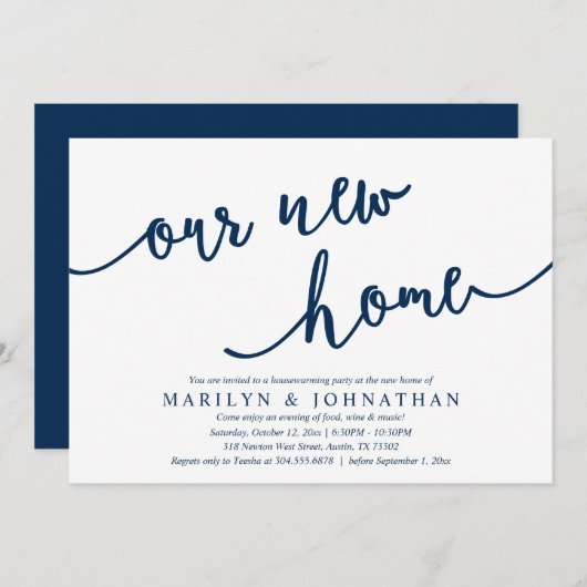 Invitation Notre nouvelle maison, Fête de la Ménage Rustique (Devant / Derrière)