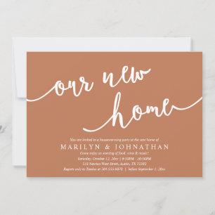 Invitation Notre nouvelle maison, Fête de la Ménage Rustique