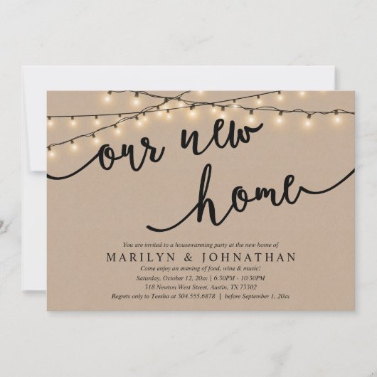 Invitation Notre nouvelle maison, pendaison de crémaillère (Devant)