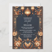 Invitation Notre palais Hindi Henna Mehndi Mariage de style i (Devant)