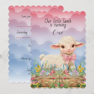 Invitation Notre petit agneau fête son premier anniversaire