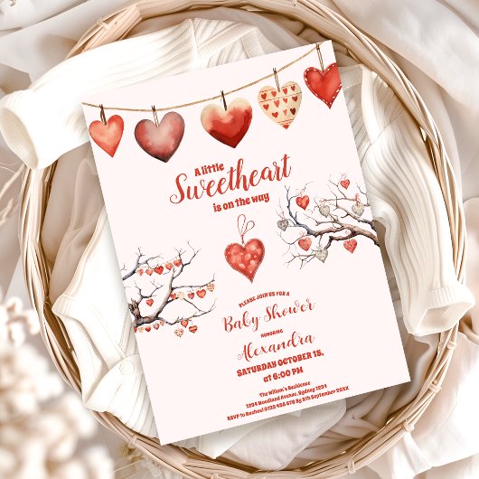 Invitation Notre petit amour Baby shower de la Saint Valentin