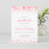 Invitation Notre petit amour Valentin premier anniversaire (Debout devant)