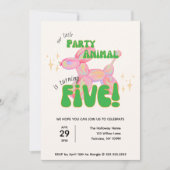 Invitation Notre petit animal de ballon de fête 5e anniversai (Devant)