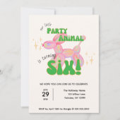 Invitation Notre petit animal de ballon de fête 6e anniversai (Devant)