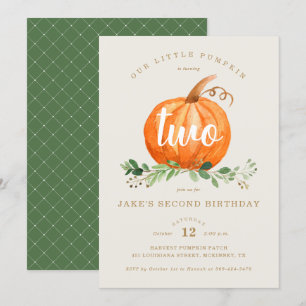 Invitation Notre Petit Anniversaire Citrouille