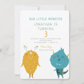 Invitation Notre petit Anniversaire coloré Monster (Devant)