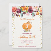 Invitation Notre petit anniversaire de fleurs bordeaux rustiq (Devant)