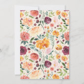 Invitation Notre petit anniversaire de fleurs bordeaux rustiq (Dos)