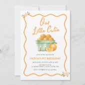 Invitation Notre petit anniversaire orange (Devant)